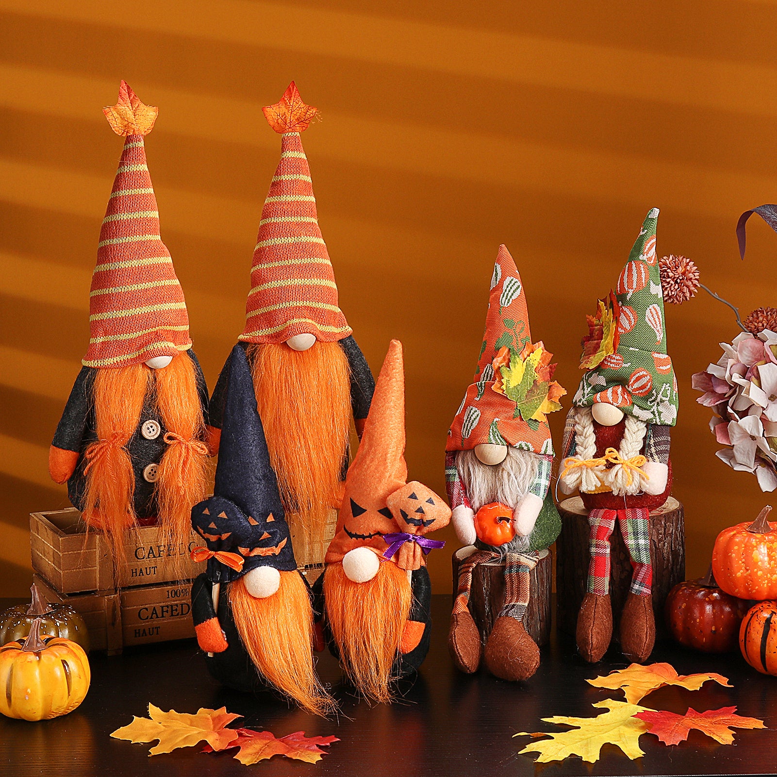 Fall Thanksgiving Gnome Mr and Mrs Plush Elf Doll Gnome Elf Scandinavian Autumn Tomte Home Decor for Housewarming Thanksgiving Day Gift Table Ornament